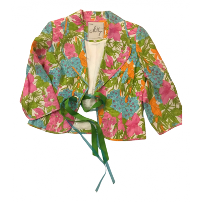 Pre-owned Milly Silk Jacket In Multicolour