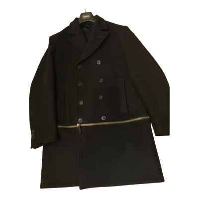 Pre-owned Trussardi Wool Coat In Black
