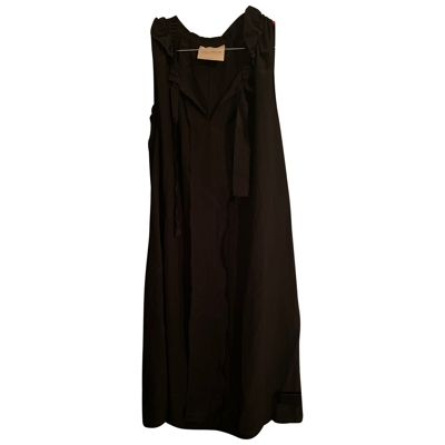 Pre-owned Erika Cavallini Silk Mini Dress In Black