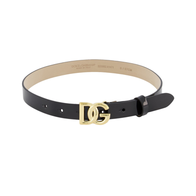 Dolce & Gabbana Kids' Dg Logo Belt Black
