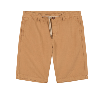 Mayoral Kids' Twill Shorts Camel In Brown