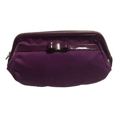 Pre-owned Ferragamo Clutch Bag In Purple