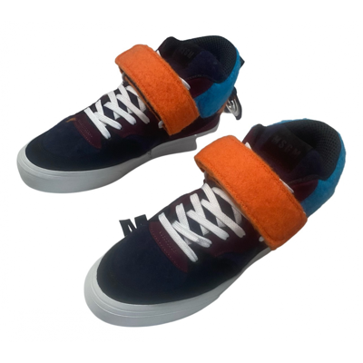 Pre-owned Msgm Cloth Trainers In Multicolour
