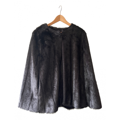 Pre-owned Michael Kors Faux Fur Cape In Black