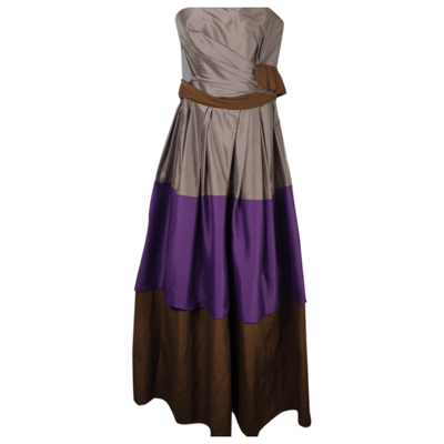 Pre-owned Alberta Ferretti Silk Maxi Dress In Multicolour