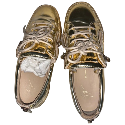 Pre-owned Giuseppe Zanotti Nicki Leather Trainers In Gold