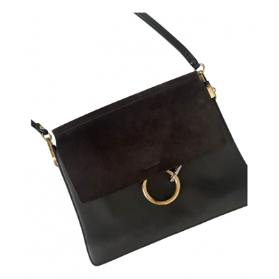 Pre-owned Chloé Faye Leather Handbag In Black