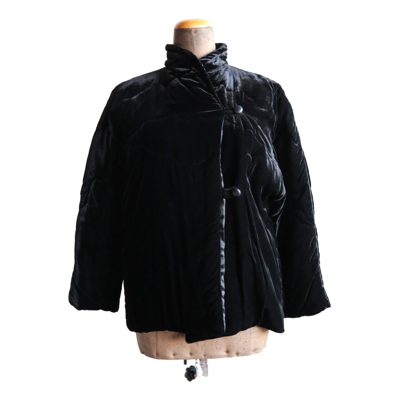Pre-owned Krizia Velvet Coat In Black