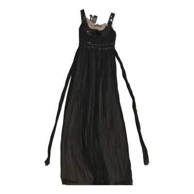 Pre-owned Blank Silk Maxi Dress In Black