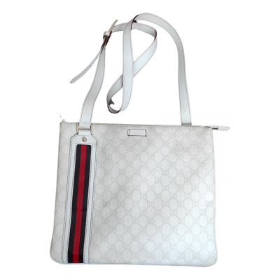 Pre-owned Gucci Ophidia Cut Out Leather Handbag In White
