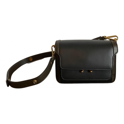 Pre-owned Marni Trunk Leather Handbag In Black