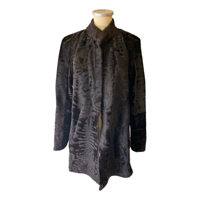 Pre-owned Schumacher Leather Coat In Black