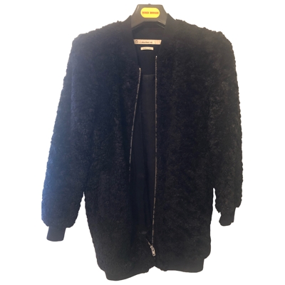 Pre-owned Department 5 Faux Fur Coat In Black