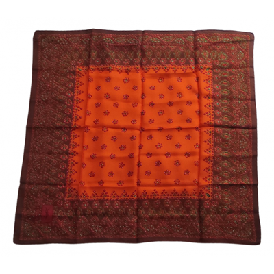 Pre-owned Saint Laurent Silk Handkerchief In Orange