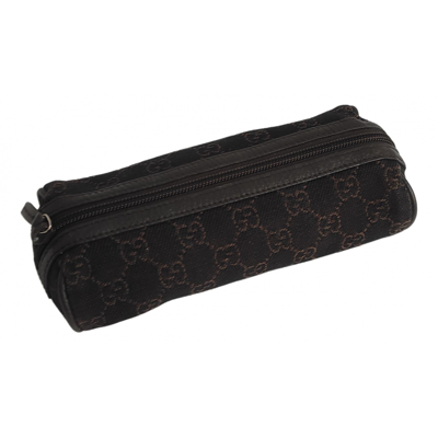Pre-owned Gucci Ophidia Cloth Clutch Bag In Brown