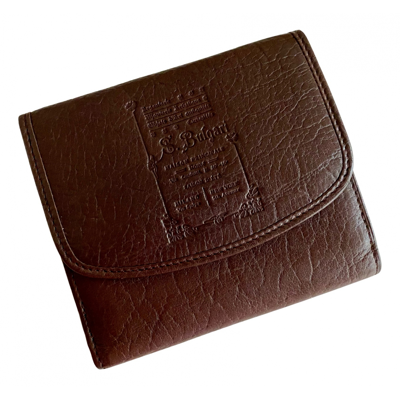 Pre-owned Bvlgari Leather Wallet In Brown