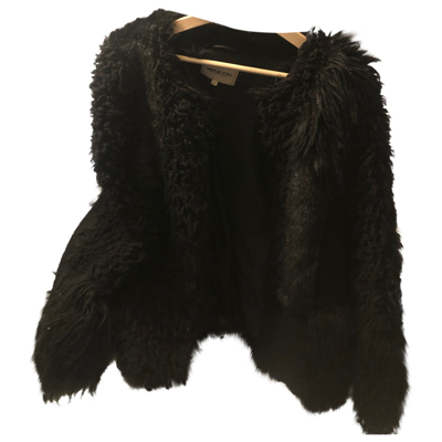 Pre-owned American Retro Faux Fur Coat In Black