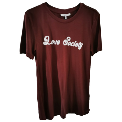 Pre-owned Ganni T-shirt In Burgundy