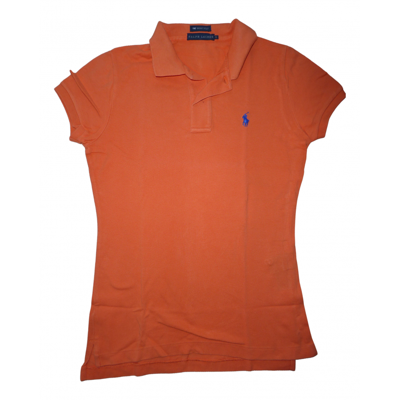 Pre-owned Ralph Lauren Polo Cintrã© Manches Courtes Polo In Orange
