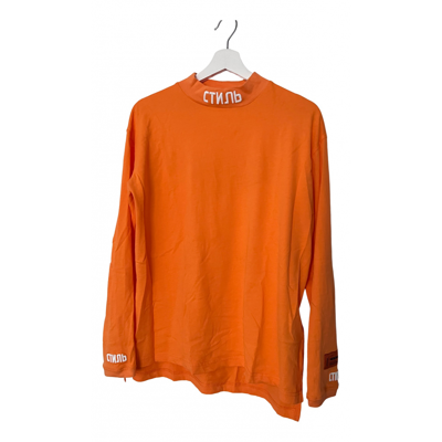 Pre-owned Heron Preston T-shirt In Orange