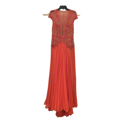 Pre-owned Zuhair Murad Silk Maxi Dress In Orange