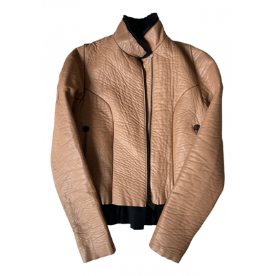 Pre-owned Simona Tagliaferri Leather Jacket In Camel