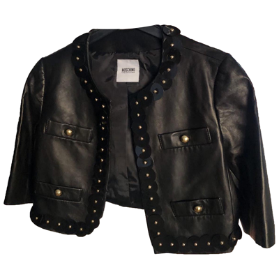 Pre-owned Moschino Cheap And Chic Leather Jacket In Black