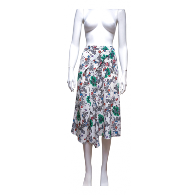 Pre-owned Isabel Marant Silk Mid-length Skirt In White