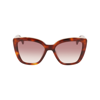 Longchamp Roseau 53mm Gradient Rectangle Sunglasses In Havana
