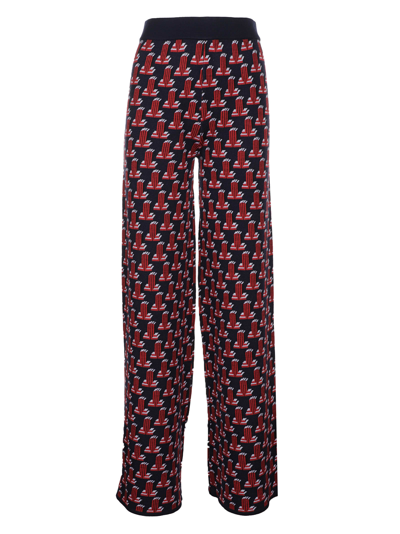 Lanvin All-over Print Knit Trousers In 291
