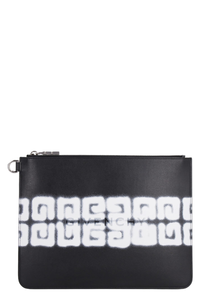 Givenchy Chito X  - Logo Detail Flat Leather Pouch In Black