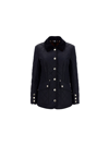 Burberry Pett Quilted Jacket W/ Corduroy Collar In Black