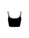 Alexander Wang Logo Trim Bra Top In Chenille Viscose In Black/white