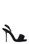 ALEXANDER WANG JULIE SANDALS IN BLACK SYNTHETIC FIBERS