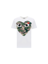Comme Des Garçons Play Comme Des Garcons Play White And Red Camo Heart T-shirt In White