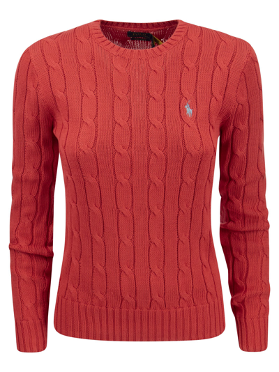 Polo Ralph Lauren Cable-knit Cotton Sweater In Red