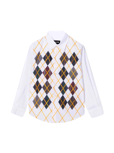 Dsquared2 White Teen Shirt In Bianco