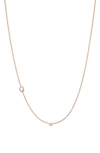 BYCHARI SMALL ASYMMETRIC INITIAL & DIAMOND PENDANT NECKLACE