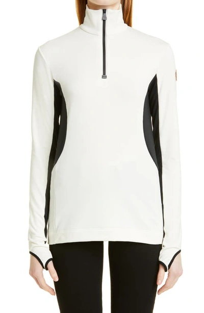 MONCLER MONCLER GRENOBLE POLARTEC® POWER GRID™ BASE LAYER HALF ZIP PULLOVER