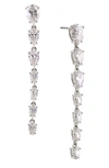 Nadri Social Lights Cubic Zirconia Linear Drop Earrings In Rhodium