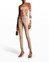 Ag Farrah Sateen High-rise Ankle Skinny Jeans In Ltt Lt Mauve Orch