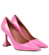 Amina Muaddi 95mm Ami Patent Leather Pumps In Pink