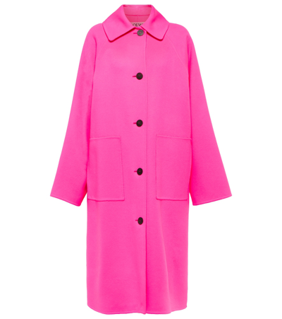 Loewe 羊毛与羊绒大衣 In Pink
