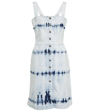 Stella Mccartney Tie-dye Bleach Denim Button-front Dress In Light Wash Blue