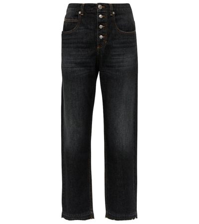 Isabel Marant Étoile Belden High-rise Straight Jeans In Faded Black