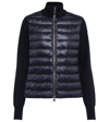 Moncler Cardigan Down Puffer Coat In Navy