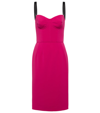 Dolce & Gabbana Bustier Midi Fuchsia Dress In Pink