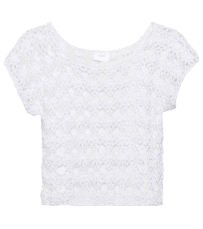Anna Kosturova Bella Crochet Cotton Top In White