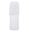 Anna Kosturova Rosette Crochet Cotton Maxi Skirt In White