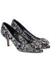 Dolce & Gabbana Bellucci 60 Lurex Lace Pumps With Brooch Detail In Peltro
